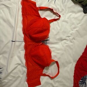 Freya Vibrant Lace Underwire Bra - Red/Orange